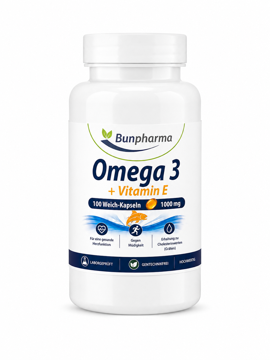 Omega 3 + Vitamin E – 1000 mg 100 Weichkapseln