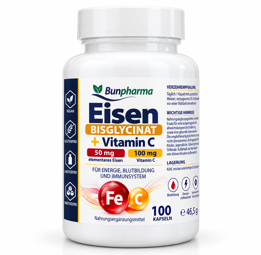 EISEN BISGLYCINAT + VITAMIN C – Vegan